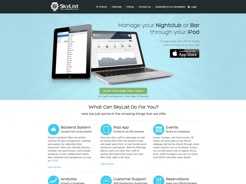 SkyList App Website